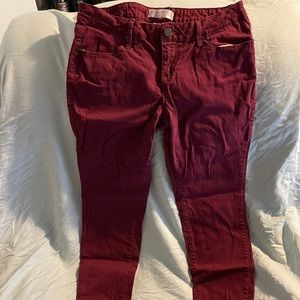 Burgundy jeans